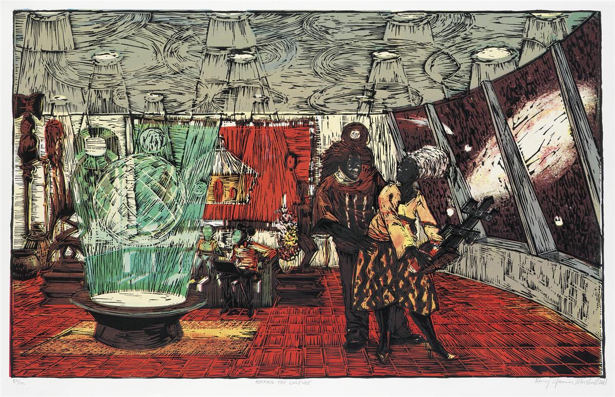 KERRY JAMES MARSHALL (1955 -   ) Keeping the Culture.